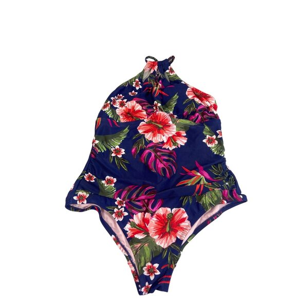 Kona Sol Women's Multicolored Floral One Piece Swimsuit Sz L - Picture 4 of 7